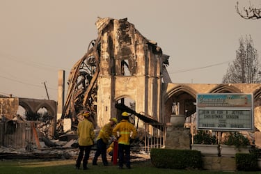Imagen devastadora del barrio residencial Palisades que ha quedado totalmente destruido, por los incendios que  han arrasado más de 15.000 hectáreas en Los Ángeles.