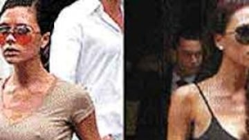 <b>DE FIESTA.</B> Arriba, David y Victoria en Nueva York, en una fiesta de Vogue. Abajo, los dos bustos de Posh Spice.