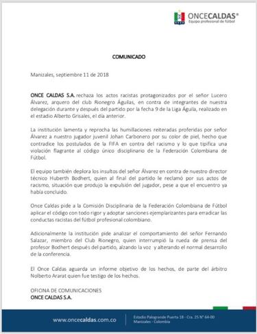 Bodhert denuncia racismo tras el juego contra Rionegro
