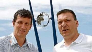 <b>AMISTAD. </b>Los dos entrenadores se vieron en el Restaurante Bar Jamón ante los micrófonos de la SER.