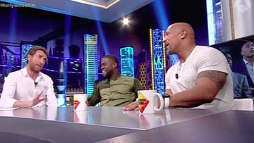 Pablo Motos, Kevin Hart y Dwayne Johnson en El Hormiguero (Imagen: Antena 3)