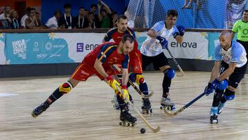 Imagen del partido entre España y Argentina en los Mundiales de Hockey Patines de San Juan (Argentina).