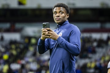       Javairo Dilrosun of America during the 5th round match between America vs Monterrey as part of the Torneo Clausura 2024 Liga BBVA MX at Azteca Stadium on February 03, 2024 in Mexico City, Mexico.