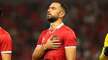 Jordi Amat durante un partido de la selección de Indonesia