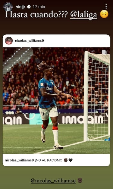 Vinicius apoya a Nico: ¡°?Hasta cuando?¡±