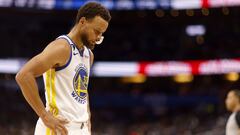 ORLANDO, FLORIDA - NOVEMBER 03: Stephen Curry #30 of the Golden State Warriors looks on during a game against the Golden State Warriors at Amway Center on November 03, 2022 in Orlando, Florida. NOTE TO USER: User expressly acknowledges and agrees that, by downloading and or using this photograph, User is consenting to the terms and conditions of the Getty Images License Agreement.   Mike Ehrmann/Getty Images/AFP