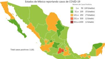 Mapa y casos de coronavirus en México por estados hoy 9 de abril