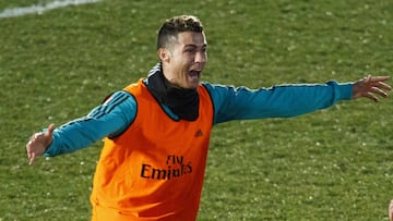 Cristiano, en el entrenamiento del pasado día 30.