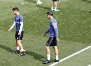 Morata dio el susto en el entrenamiento