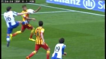 El Espanyol reclamó mano de Neymar antes del penalti