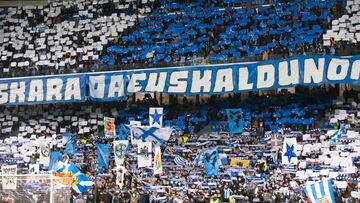 Seguidores de la Real Sociedad durante el partido de LaLiga Santander contra el Real Madrid.