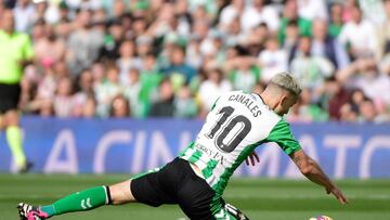 Canales, durante el partido.