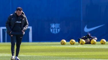 Xavi Hernández, durante un entrenamiento.