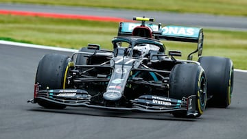 77 BOTTAS Valtteri (fin), Mercedes AMG F1 GP W11 Hybrid EQ Power+, action during the Emirates Formula 1 70th Anniversary Grand Prix 2020, from August 07 to 09, 2020 on the Silverstone Circuit, in Silverstone, United Kingdom - Photo Xavi Bonilla / DPPI
 
 
 07/08/2020 ONLY FOR USE IN SPAIN