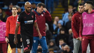 Marcao, tras lesionarse.