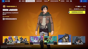 fortnite eren jaeger skin shingeki no kyojin attack on titan ataque a los titanes