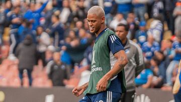 Delvin Alfonzo previo a un partido de Millonarios.