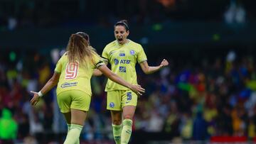 Aurelia Kaci celebrates her goal 2-0 with Katty Martinez of America during the game America vs Pachuca, corresponding to second leg of great Final of the Torneo Clausura 2023 of the BBVA MX Womens League, at Azteca Stadium, on June 05, 2023.
<br><br>
Aurelia Kaci celebra su gol 2-0 con Katty Martinez de America durante el partido America vs Pachuca, Correspondiente al partido de Vuelta de la Gran final del Torneo Clausura 2023 de la Liga BBVA MX Femenil, en El Estadio Azteca, el 05 de Junio de 2023