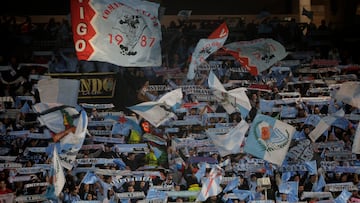 La afición del Celta durante el partido contra el PAOK en Balaídos