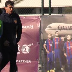 Larga charla entre Unzúe y Messi antes de la Copa