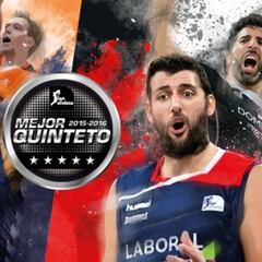 Mejor Quinteto ACB: Sergio Rodríguez, Adams, Mumbrú, Hamilton y Bourousis
