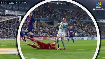 Posible mano de Iago Aspas en el 2-2 definitivo del Celta
