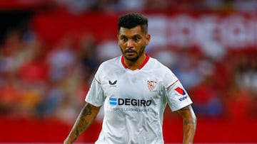 Jesus Corona Tecatito of Sevilla FC during the AntonioPuerta Trophy match between Sevilla FC v Cadiz CF played at Sanchez Pizjuan Stadium on August 6, 2022 in Sevilla, Spain. (Photo by Antonio Pozo / Pressinphoto / Icon Sport)