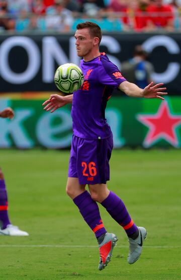 Soccer Football - International Champions Cup - Liverpool v Borussia Dortmund - Bank of America Stadium, Charlotte, USA - July 22, 2018 Liverpool's Andrew Robertson in action REUTERS/Chris Keane