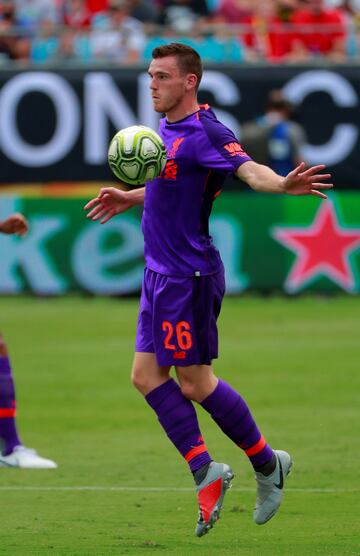 Soccer Football - International Champions Cup - Liverpool v Borussia Dortmund - Bank of America Stadium, Charlotte, USA - July 22, 2018   Liverpool's Andrew Robertson in action    REUTERS/Chris Keane