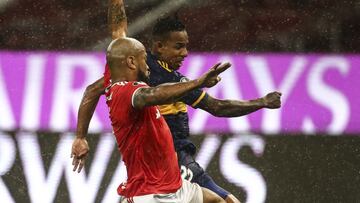 Sebastián Villa durante el partido entre Inter y Boca Juniors por Copa Libertadores.