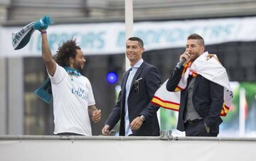 Cristiano celebrating Real Madrid's latest Champions League victory.