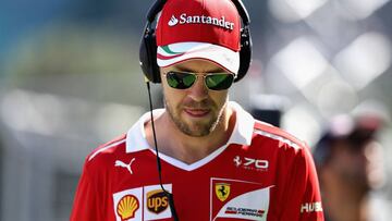 BAKU, AZERBAIJAN - JUNE 25:  Sebastian Vettel of Germany and Ferrari on the drivers parade before the Azerbaijan Formula One Grand Prix at Baku City Circuit on June 25, 2017 in Baku, Azerbaijan.  (Photo by Mark Thompson/Getty Images)