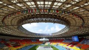 A LA ESPERA DEL MUNDIAL. El Estadio Luzhniki, antiguo Estadio Lenin, a la espera de que el s&aacute;bado comiencen los Mundiales de atletismo.
