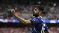 Diego Costa celebra un gol con el Chelsea.