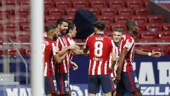 Los jugadores del Atl&eacute;tico celebran el 3-1.