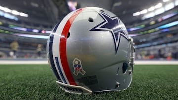The helmets of the Dallas Cowboys sported a different look for their home game against the Denver Broncos at AT&amp;T Stadium.