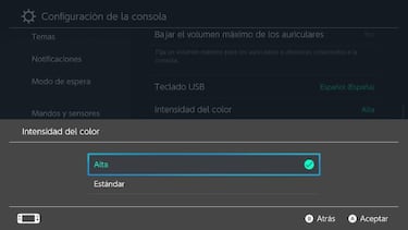 Nintendo Switch OLED, ¿cómo cambiar la intensidad de color de la pantalla?