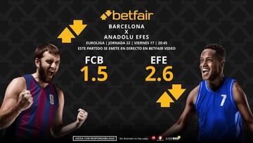 Barça Basket vs. Anadolu Efes: horario, TV, pronósticos, estadísticas y clasificación