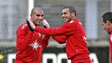 <b>GRAN DUPLA. </b>Aranda y Pandiani se entienden bien en Osasuna.