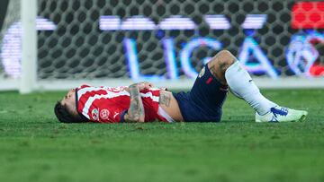 Victor Guzman of Guadalajara during the game Guadalajara vs Tigres UANL, corresponding to second leg match of great final of the Torneo Clausura 2023 of the Liga BBVA MX, at Akron Stadium, on May 28, 2023.

<br><br>

Victor Guzman de Guadalajara durante el partido Guadalajara vs Tigres UANL, Correspondiente al partido de Vuelta de la Gran final del Torneo Clausura 2023 de la Liga BBVA MX, en el Estadio Akron, el 28 de Mayo de 2023.