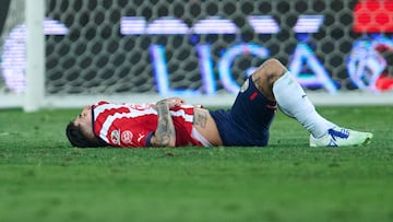 Victor Guzman of Guadalajara during the game Guadalajara vs Tigres UANL, corresponding to second leg match of great final of the Torneo Clausura 2023 of the Liga BBVA MX, at Akron Stadium, on May 28, 2023.
<br><br>
Victor Guzman de Guadalajara durante el partido Guadalajara vs Tigres UANL, Correspondiente al partido de Vuelta de la Gran final del Torneo Clausura 2023 de la Liga BBVA MX, en el Estadio Akron, el 28 de Mayo de 2023.