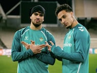 Abde y Antony, en el entrenamiento previo.