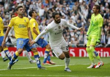 Celebración de Isco tras marcar el 1-0.