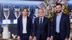 23/12/23 REAL MADRID FELICITACION NAVIDEÑA NAVIDAD 2023 LUKA MODRIC  FLORENTINO PEREZ  NACHO 