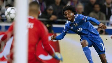 Juan Guillermo Cuadrado suma un gol en esta edici&oacute;n de la Champions League
 
 