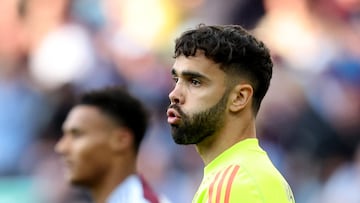 David Raya, jugador del Arsenal, durante el partido ante el Aston Villa.