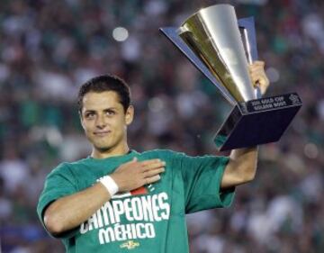 Javier Hernández 'Chicharito' fue Bota de Oro con México en la Copa CONCACAF en Junio del 2011 en Pasadena, California.  