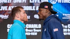 Canelo Álvarez y Jermell Charlo, cara a cara antes de su combate.