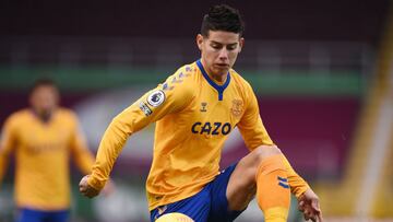 James Rodríguez, en un partido con el Everton.