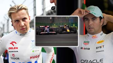 Liam Lawson, Sergio Pérez y la lucha entre ambos en México.